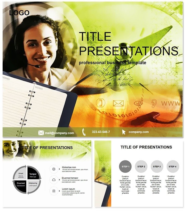 Service Business suspenders PowerPoint Template