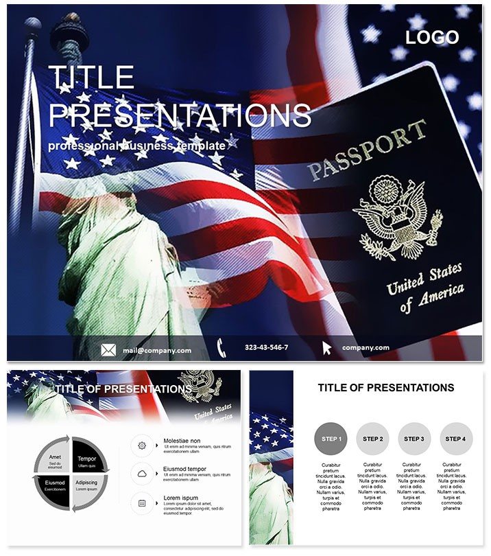 USA passport PowerPoint Template
