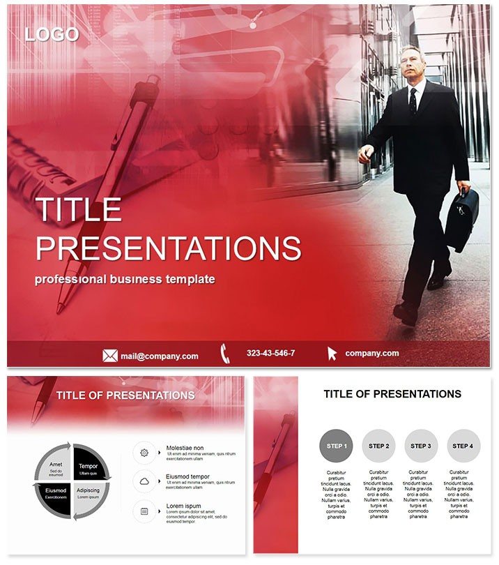 Manager with Diplomat PowerPoint Template - Download Now