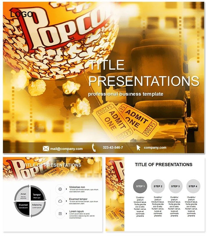 Popcorn and cinema PowerPoint Template