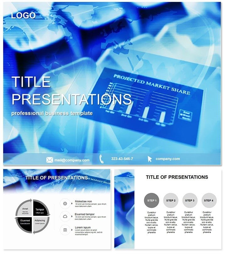 Projected market share PowerPoint Template