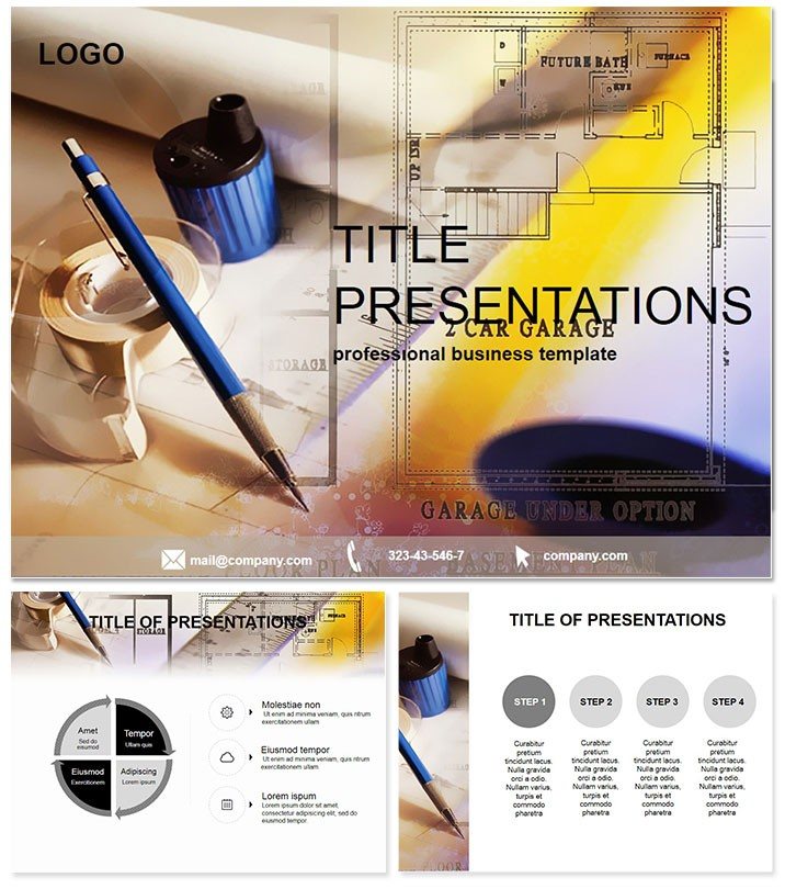 Engineering Drawing Instruments PowerPoint Template