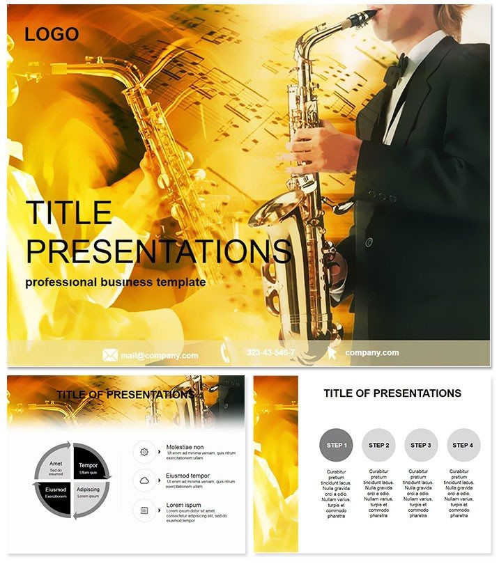 Saxophone PowerPoint template Presentation