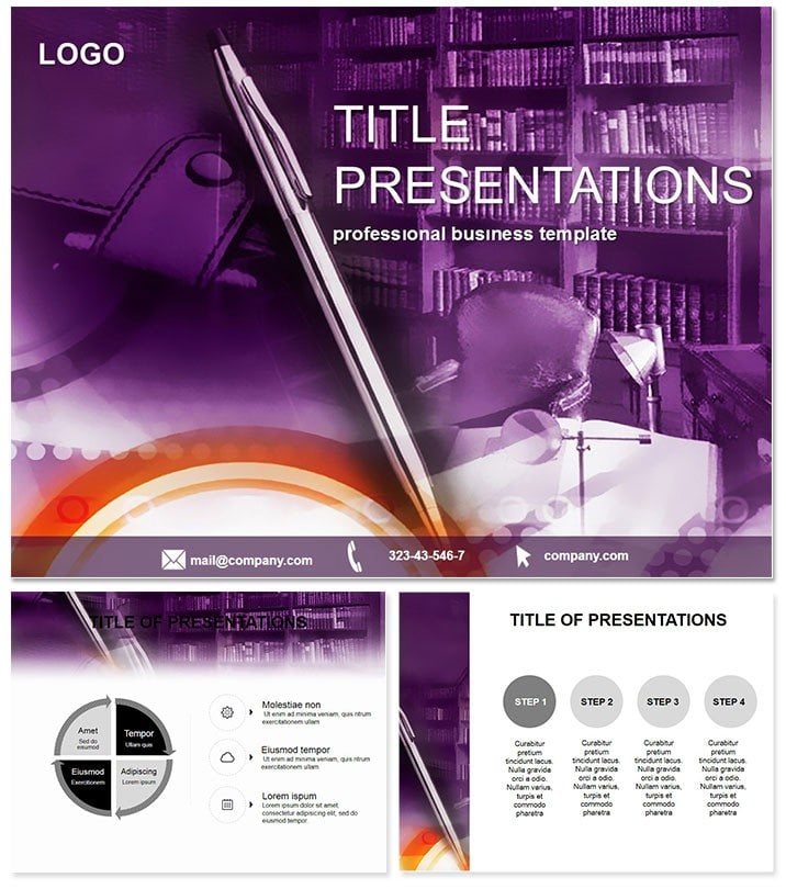 Pen and business planning PowerPoint Templates
