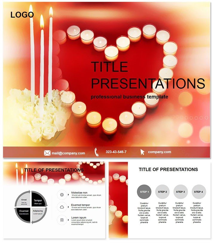 Heart of candles PowerPoint Template