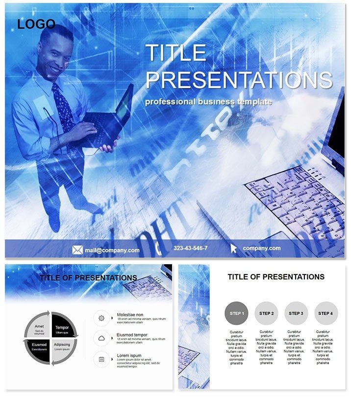 Sale of computers PowerPoint Template