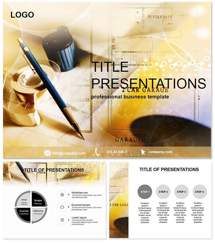 Drawing plan PowerPoint Template