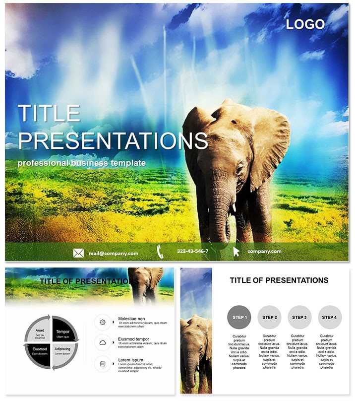 Stunning Elephant Sanctuary PowerPoint Template