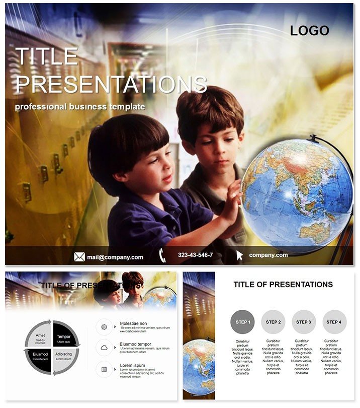Learn Globe world PowerPoint templates