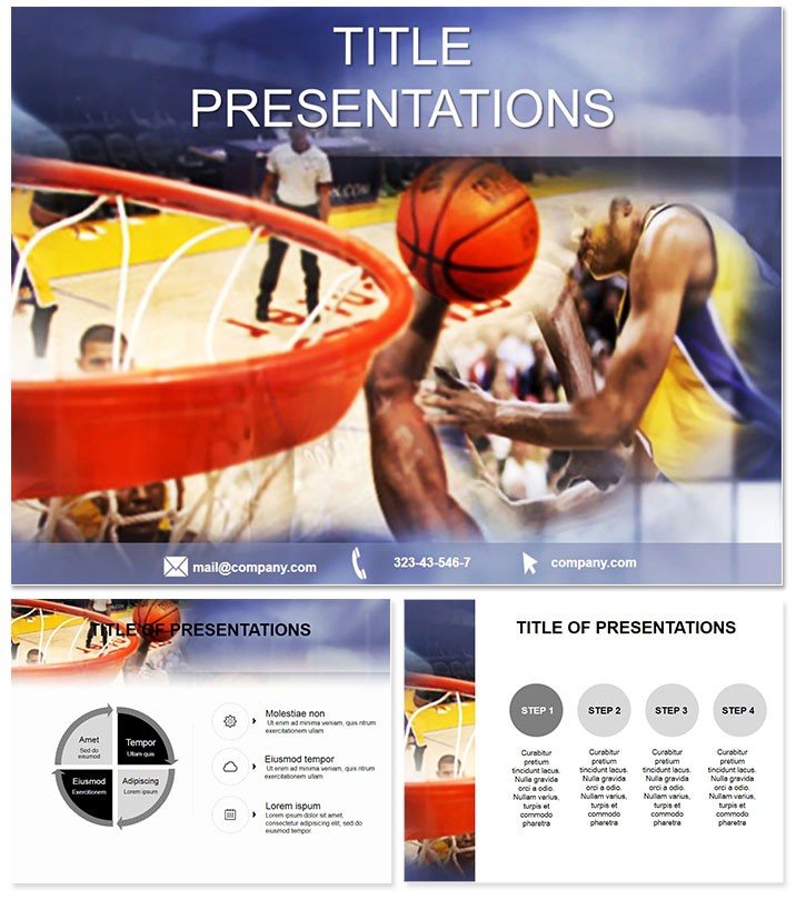 Basketball League PowerPoint template