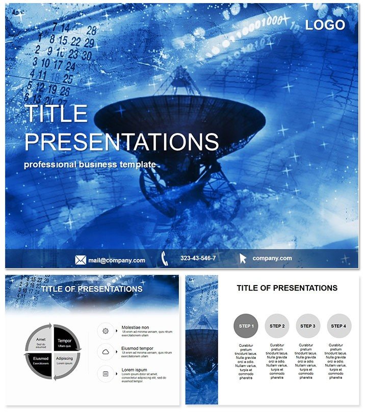 Antenna for space exploration PowerPoint templates