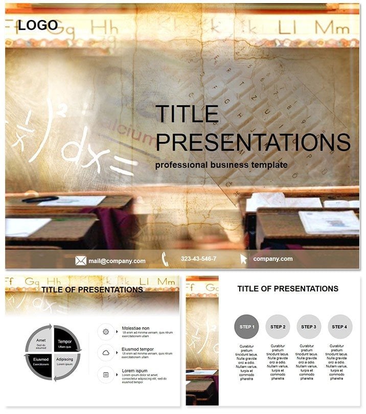 School Lessons PowerPoint Template for Presentation