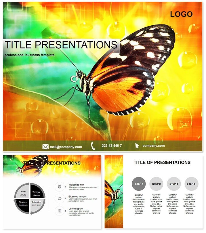 Rare butterfly PowerPoint Template
