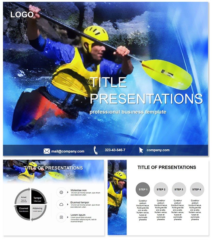 Rafting kayak PowerPoint Template