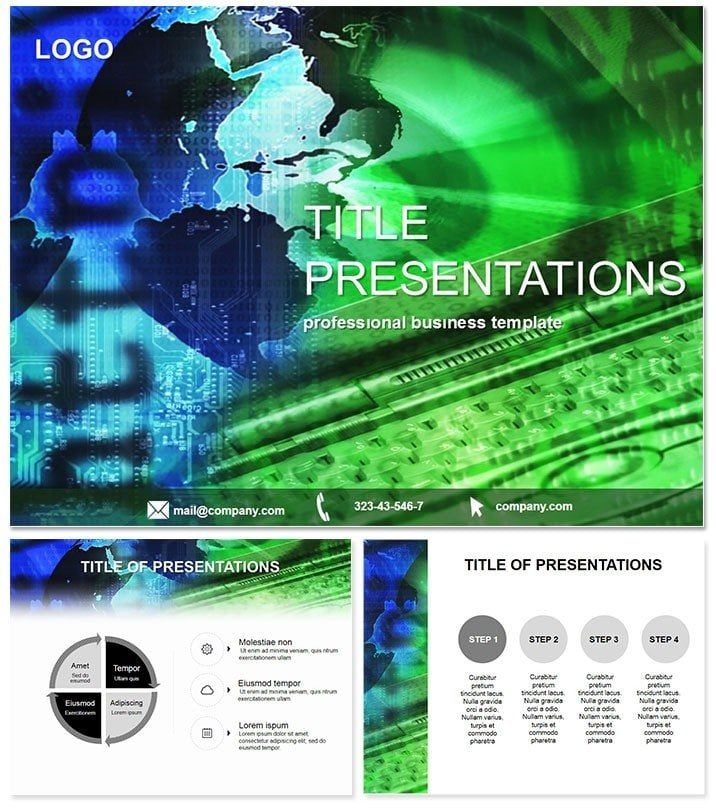 Internet access PowerPoint Template Presentation