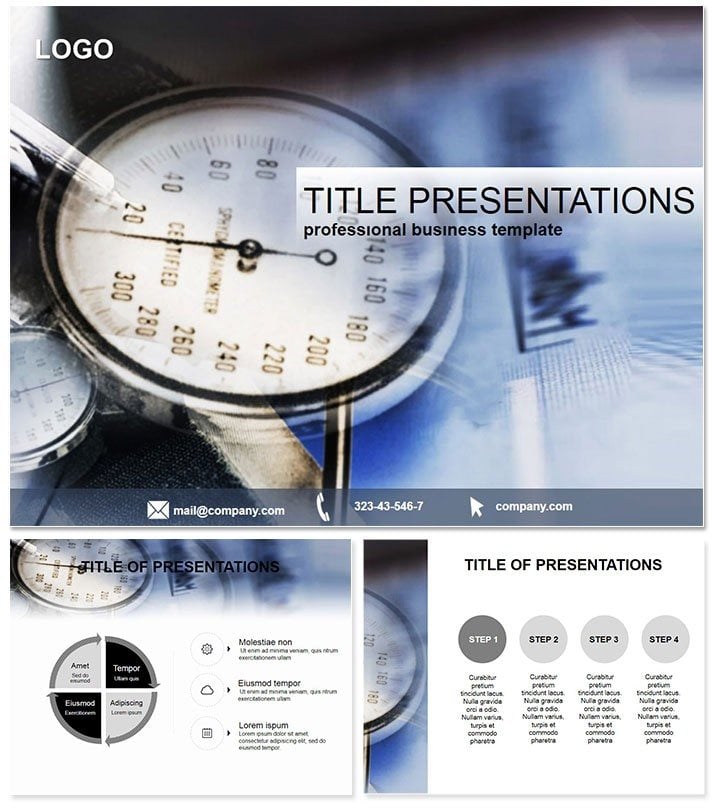 Pressure gauge PowerPoint Presentation Template