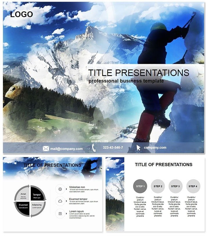 Mountain climbing Sports PowerPoint templates