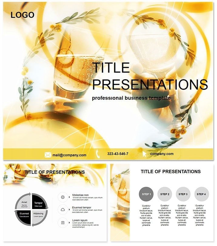 Champagne glass PowerPoint Template