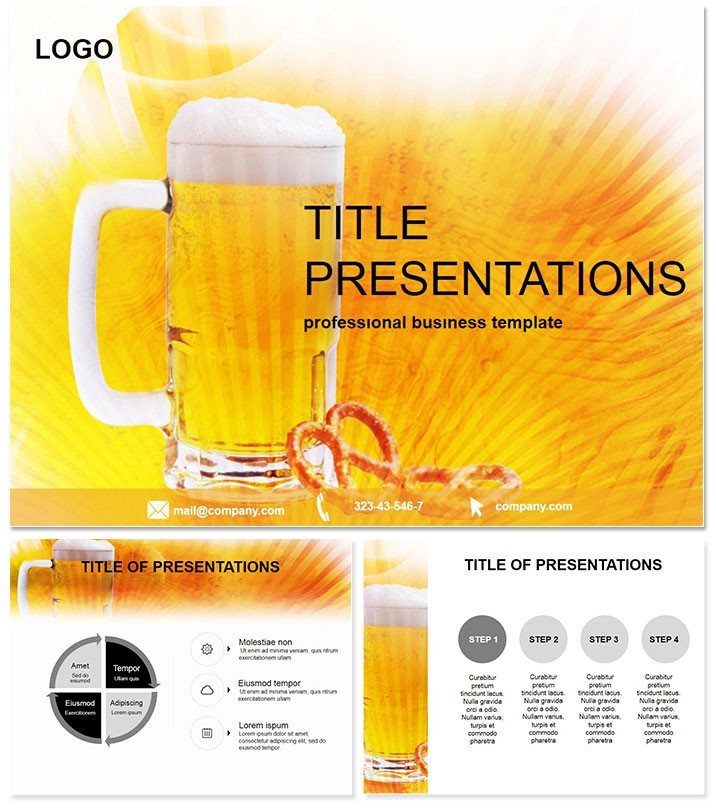 Glass of beer PowerPoint Template