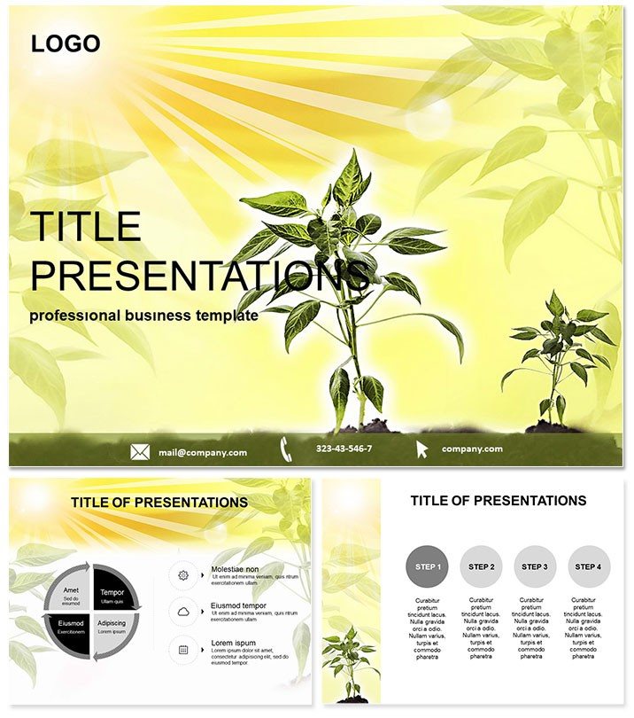 Growing plants PowerPoint Template
