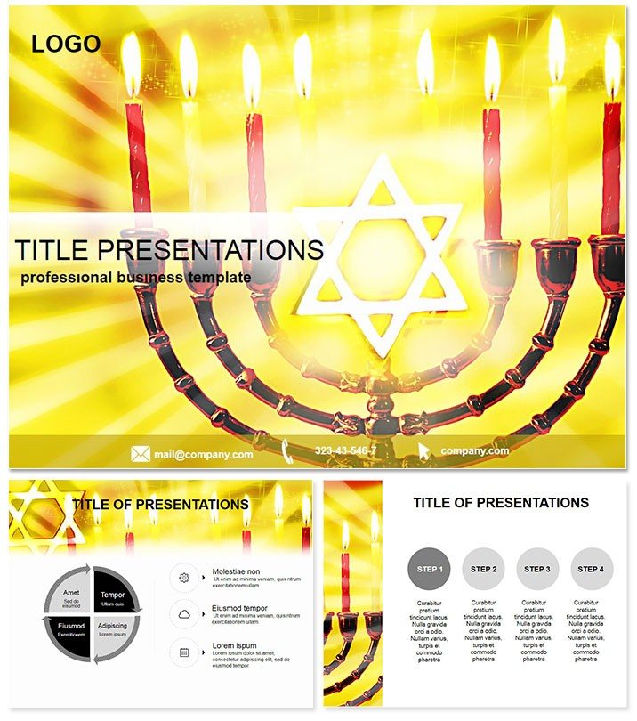 Jewish Candle PowerPoint Template