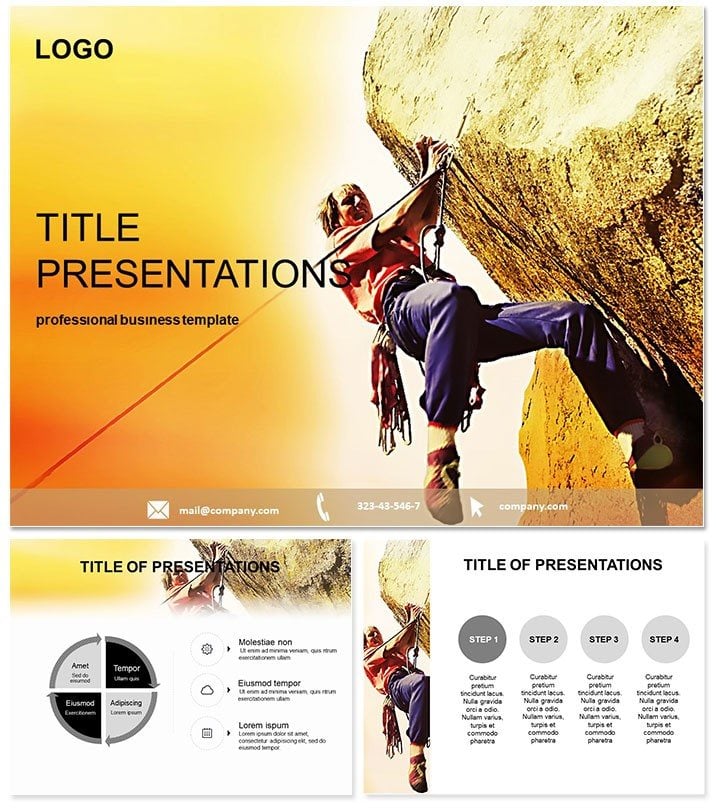 Rock climbing PowerPoint presentation template