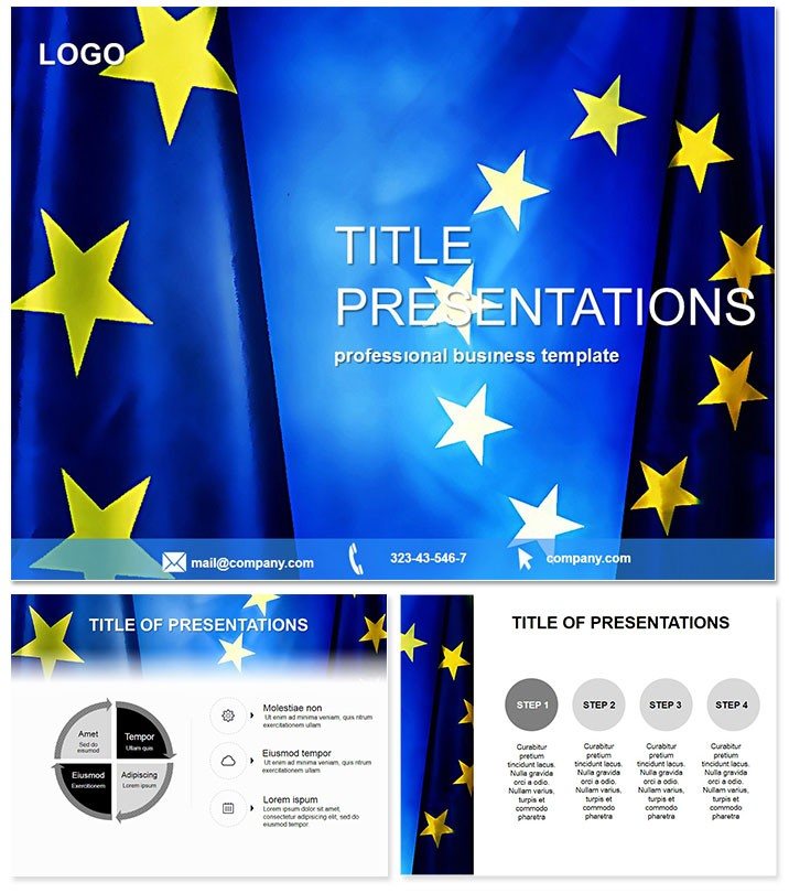 European Union Flags PowerPoint Template