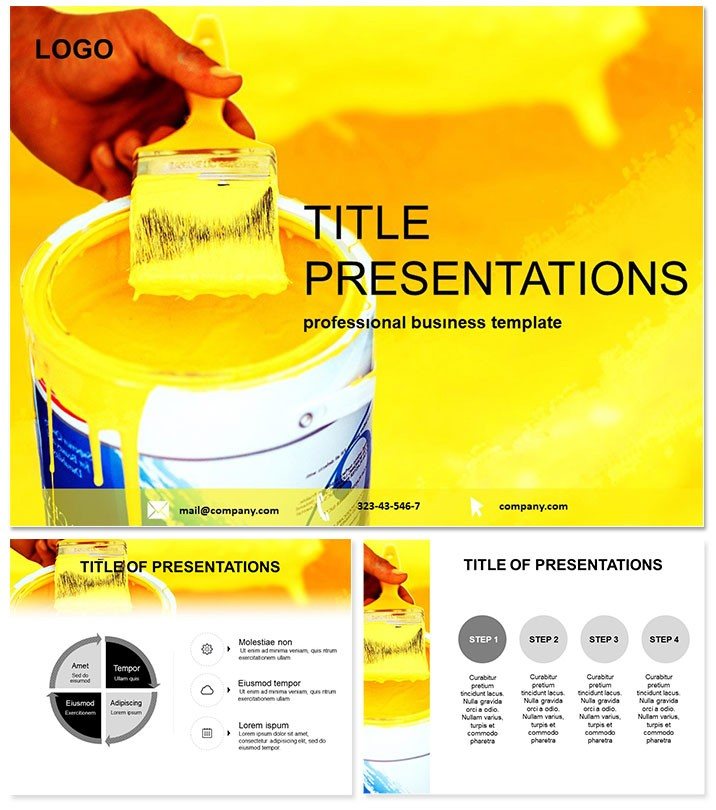 Yellow paint PowerPoint Template