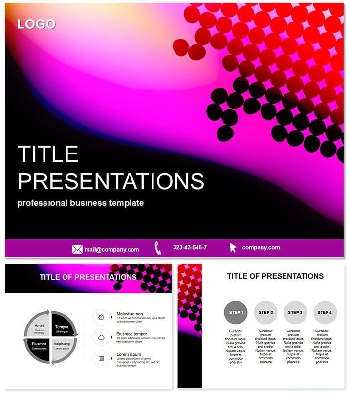 Abstract Purple Peas PowerPoint template presentation