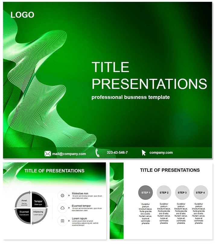 Abstract Wave Response PowerPoint template