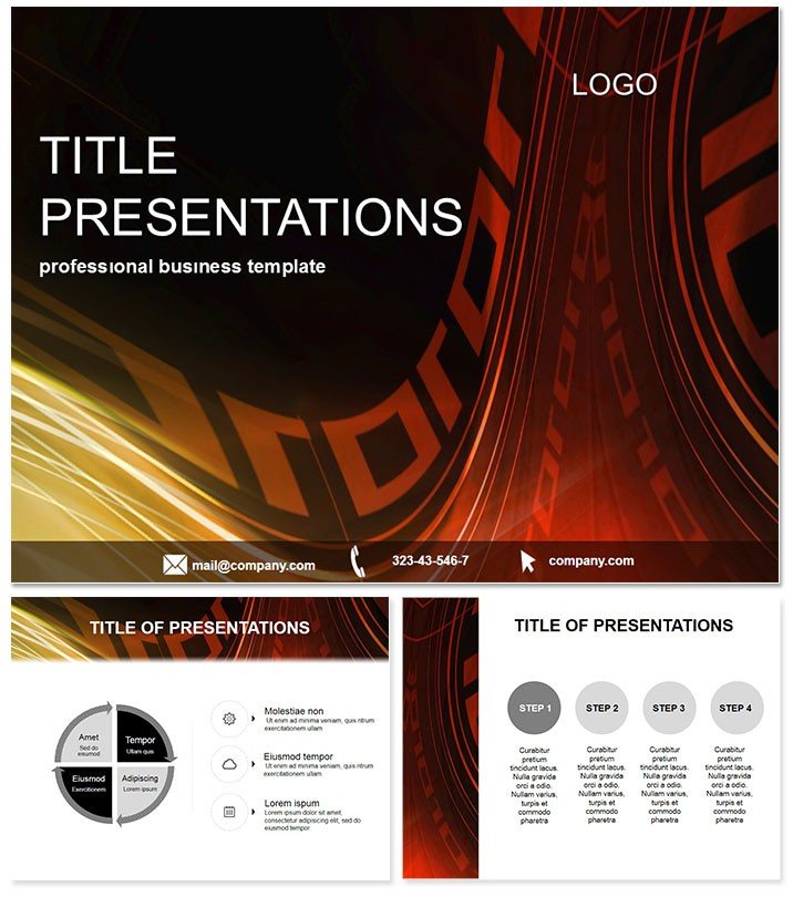 Abstract Fantastic Road PowerPoint Template - Presentation Download