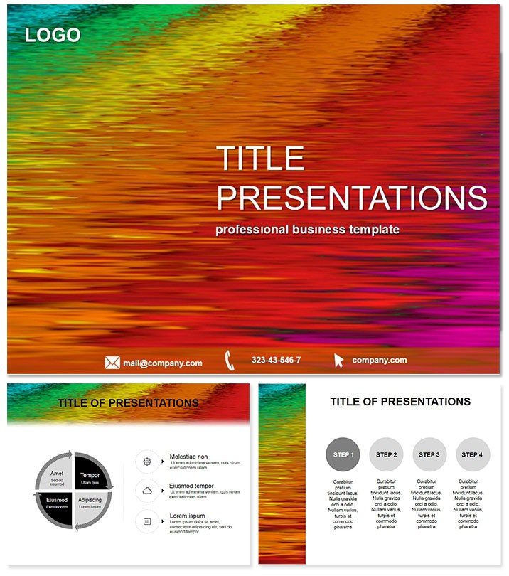 Different Color Waves PowerPoint template