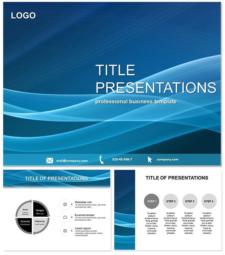 Blue Waves Background PowerPoint template