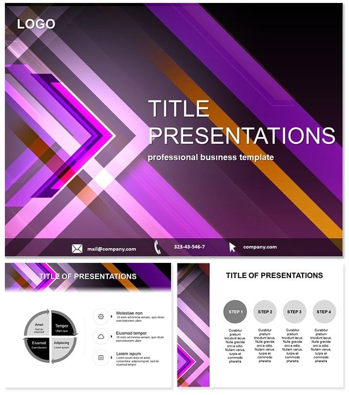 Arrow with the Lines PowerPoint template