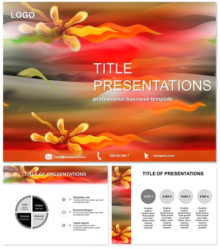 Abstract Flowers PowerPoint template