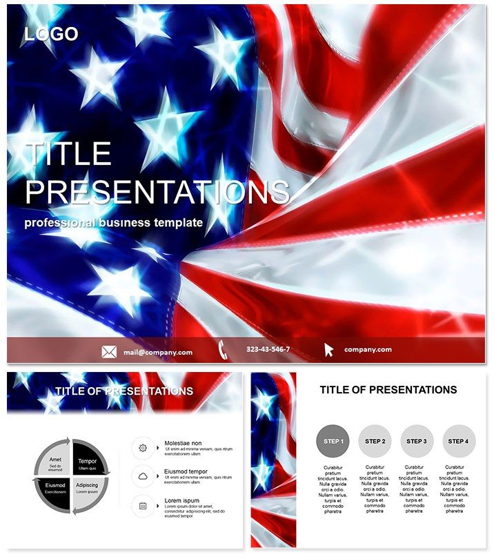 Flag of the USA PowerPoint template ImagineLayout com