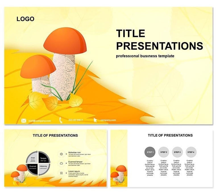Mushrooms Nutrition PowerPoint Template | Professional Infographic Design