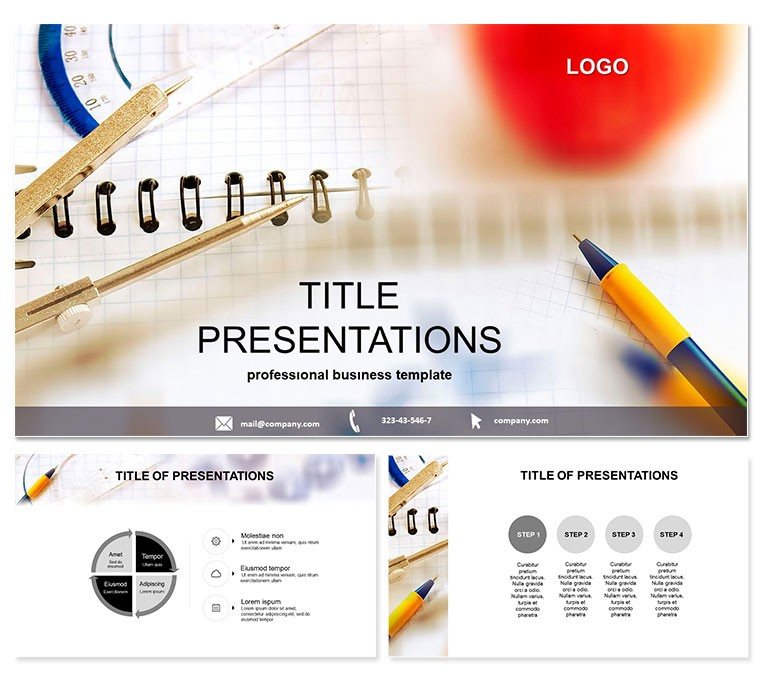 Notebook for Lesson: Education PowerPoint template
