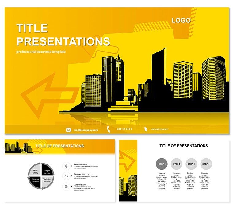 Vector Industrial City PowerPoint template