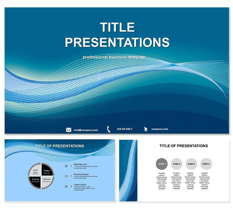 Blue Wavy PowerPoint templates