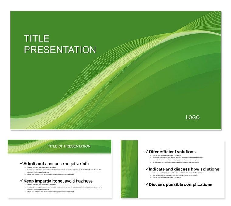 Abstract Green Wavy PowerPoint Template