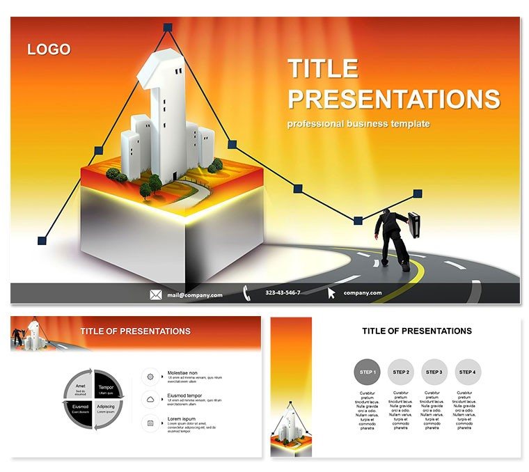 Stepping Up to Success PowerPoint template