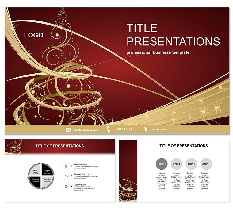 Abstract Christmas Tree PowerPoint Template: Presentations