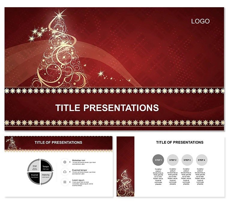 Illuminated Christmas Tree PowerPoint Templates