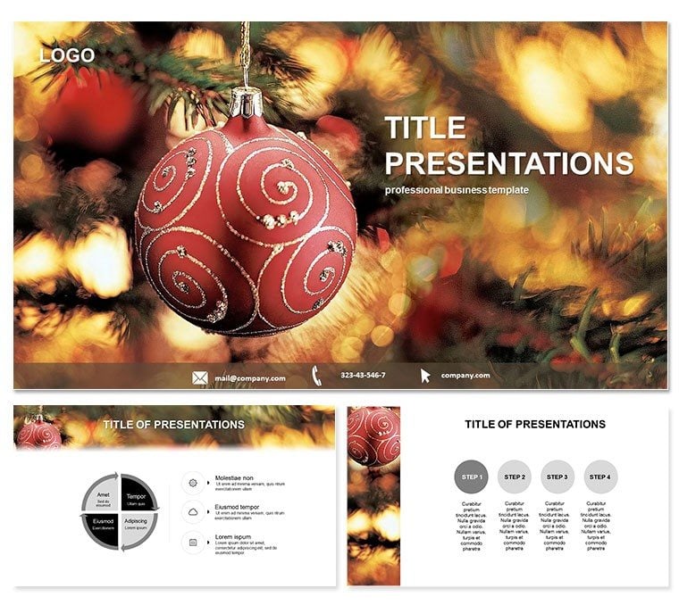 Christmas Ball and Tree PowerPoint Template
