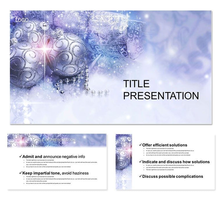 Christmas Balls with Gifts PowerPoint Templates