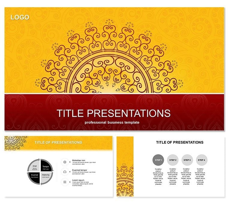 Large ornament in Indian style PowerPoint Templates
