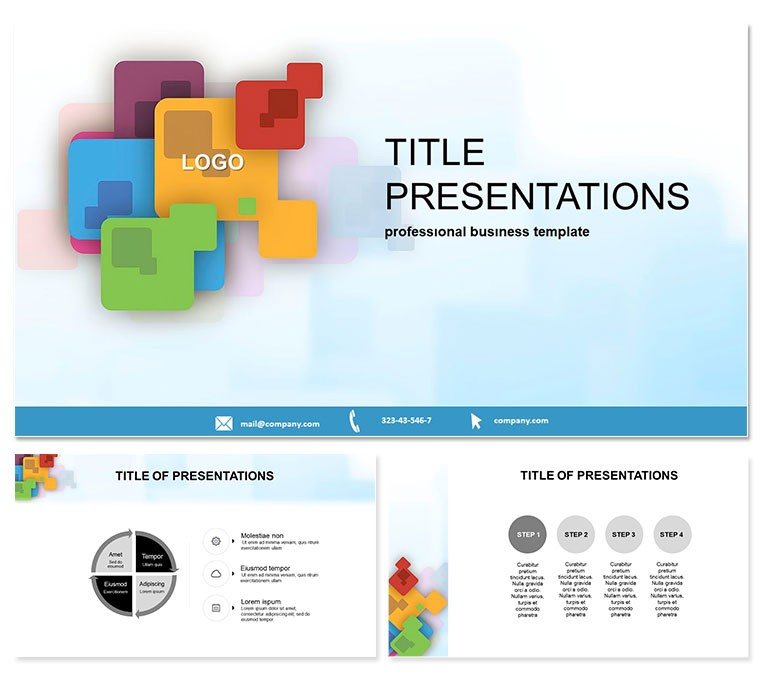 Square Pointers PowerPoint Templates