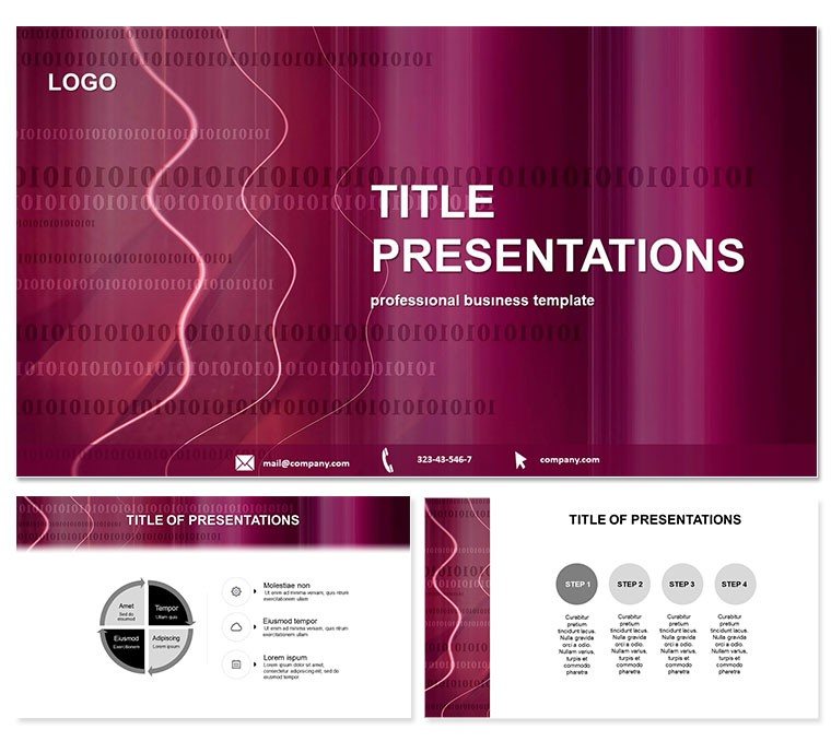 Burgundy Color: Digital Encoding PowerPoint Template