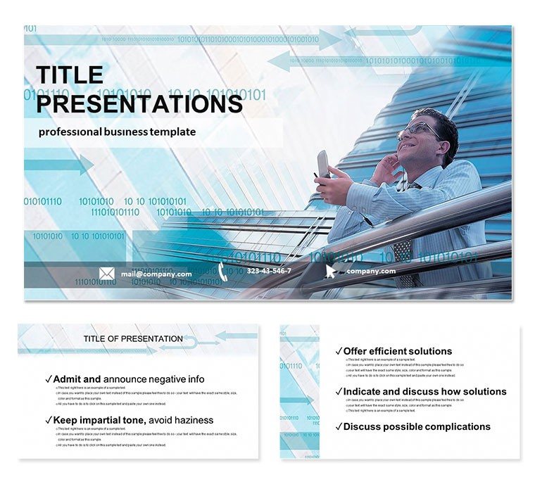 Businessman Talking on the Phone PowerPoint template